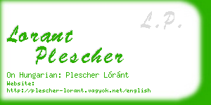 lorant plescher business card